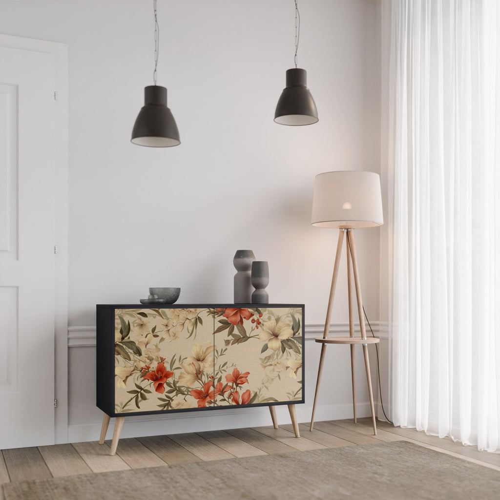 BLOOMING HARMONY Sideboard mit 2 Türen in Schwarz