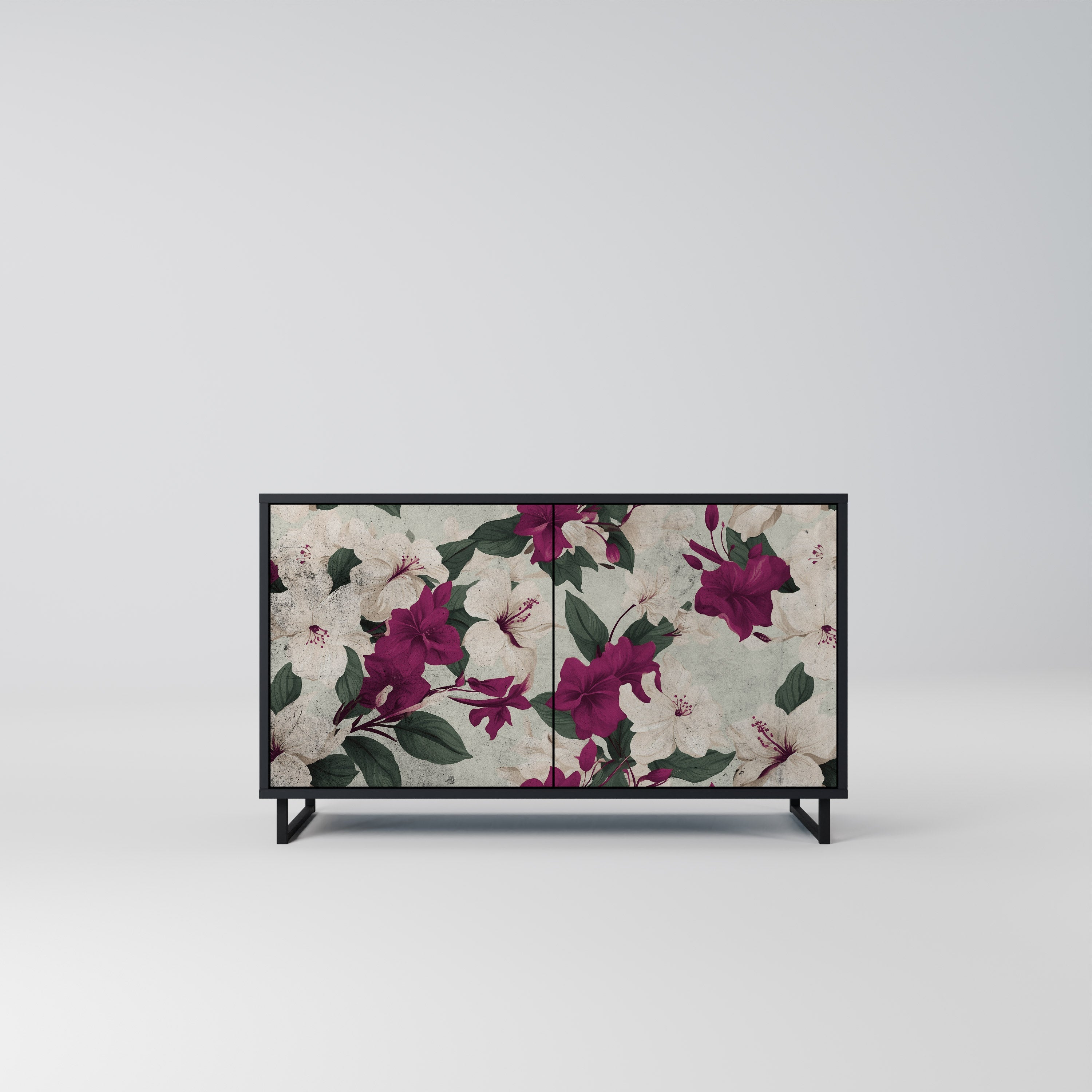 FLOWERET DREAM Sideboard mit 2 Türen in Schwarz