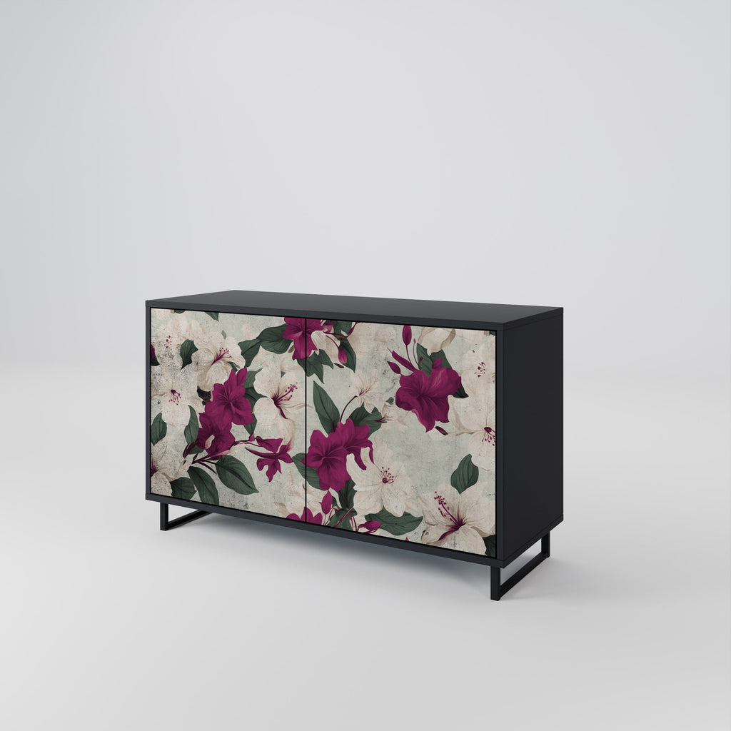 FLOWERET DREAM Sideboard mit 2 Türen in Schwarz
