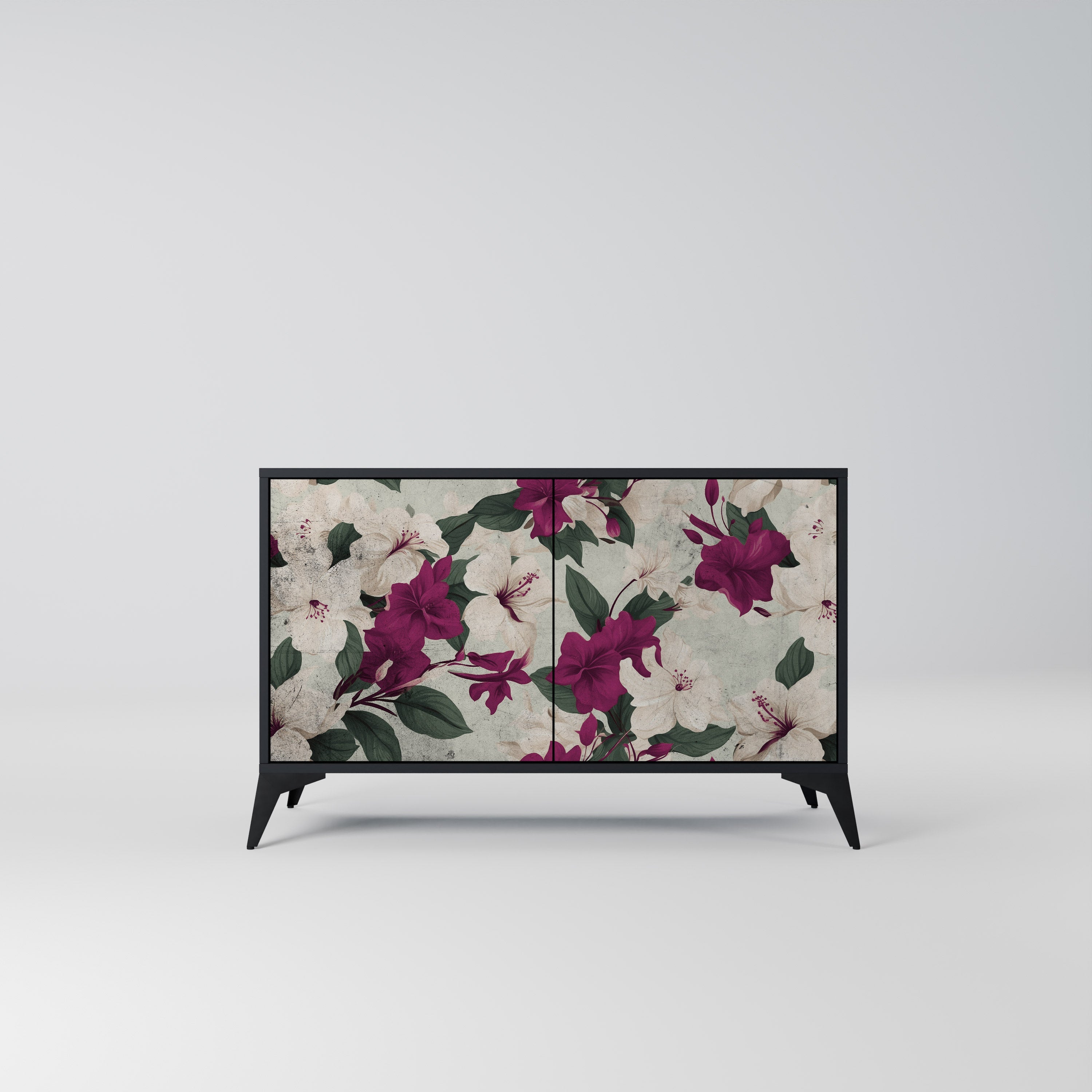 FLOWERET DREAM Sideboard mit 2 Türen in Schwarz