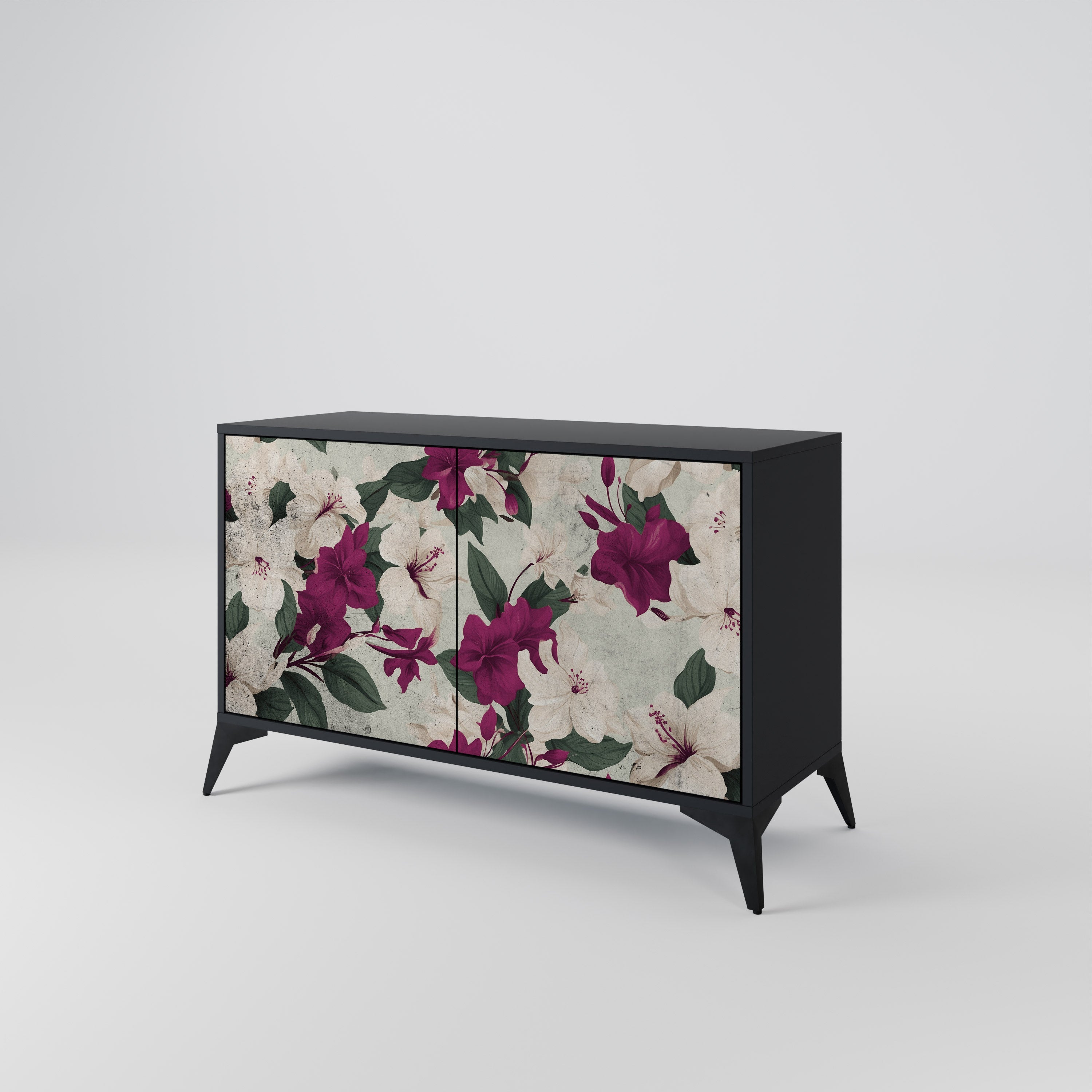 FLOWERET DREAM Sideboard mit 2 Türen in Schwarz