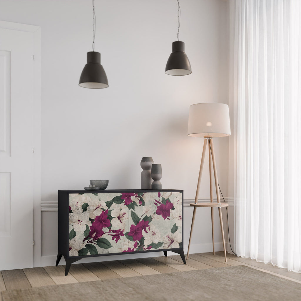 FLOWERET DREAM Sideboard mit 2 Türen in Schwarz
