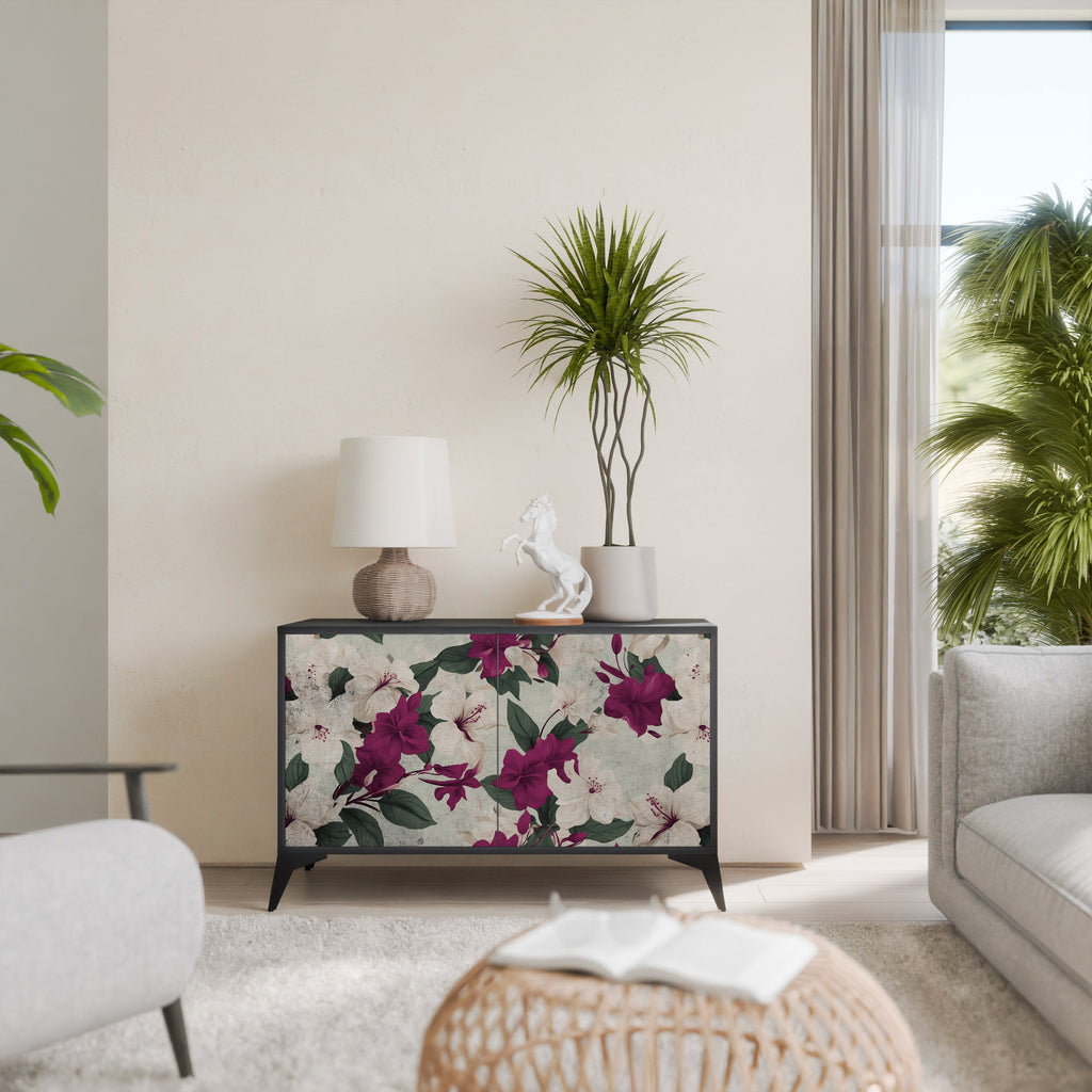 FLOWERET DREAM Sideboard mit 2 Türen in Schwarz