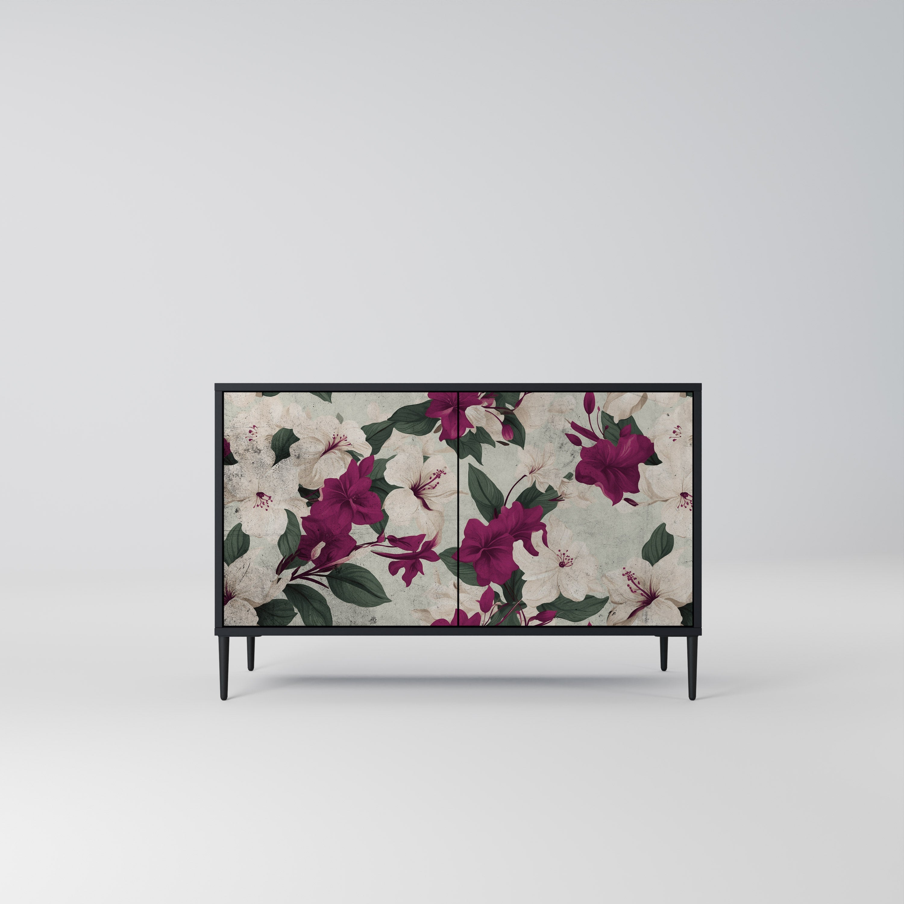 FLOWERET DREAM Sideboard mit 2 Türen in Schwarz