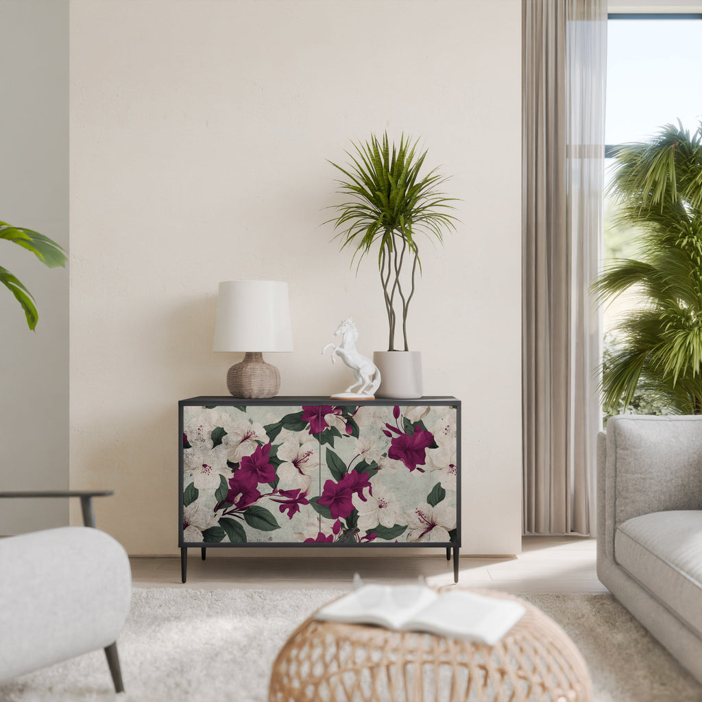 FLOWERET DREAM Sideboard mit 2 Türen in Schwarz