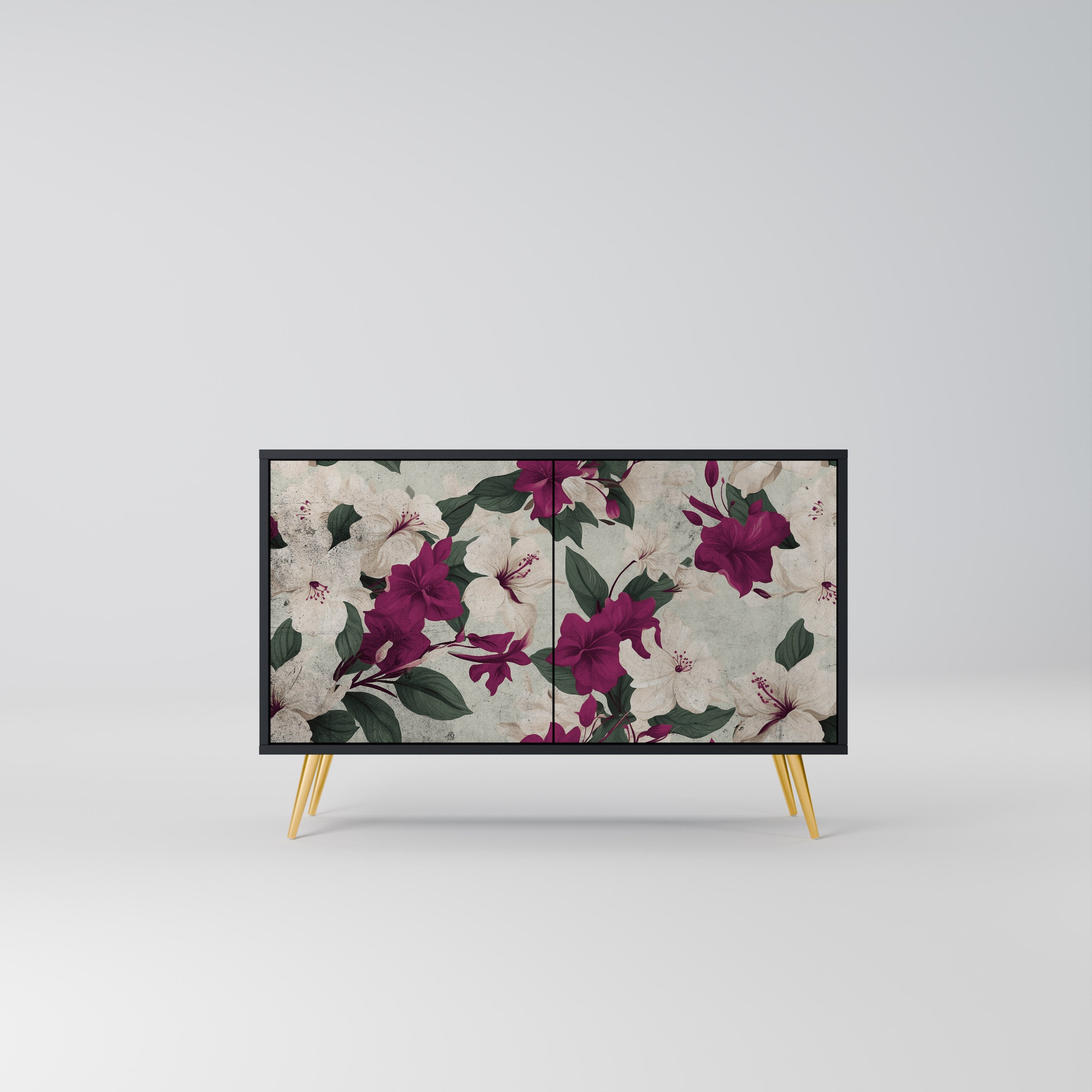 FLOWERET DREAM Sideboard mit 2 Türen in Schwarz