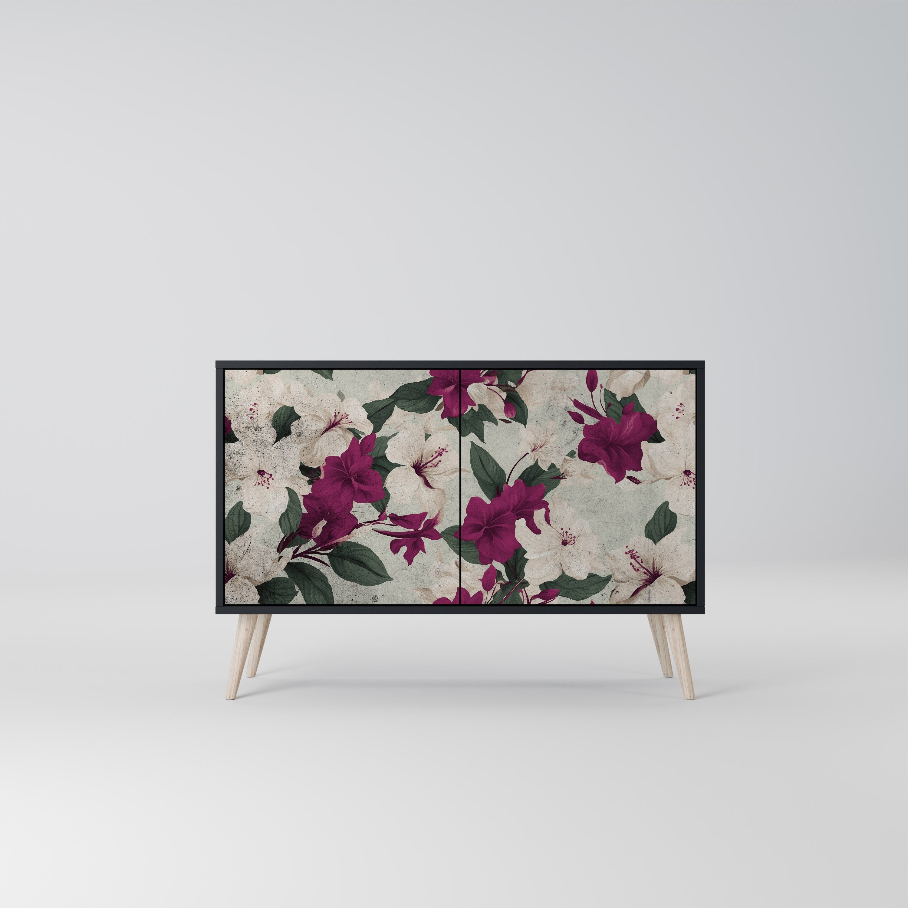 FLOWERET DREAM Sideboard mit 2 Türen in Schwarz