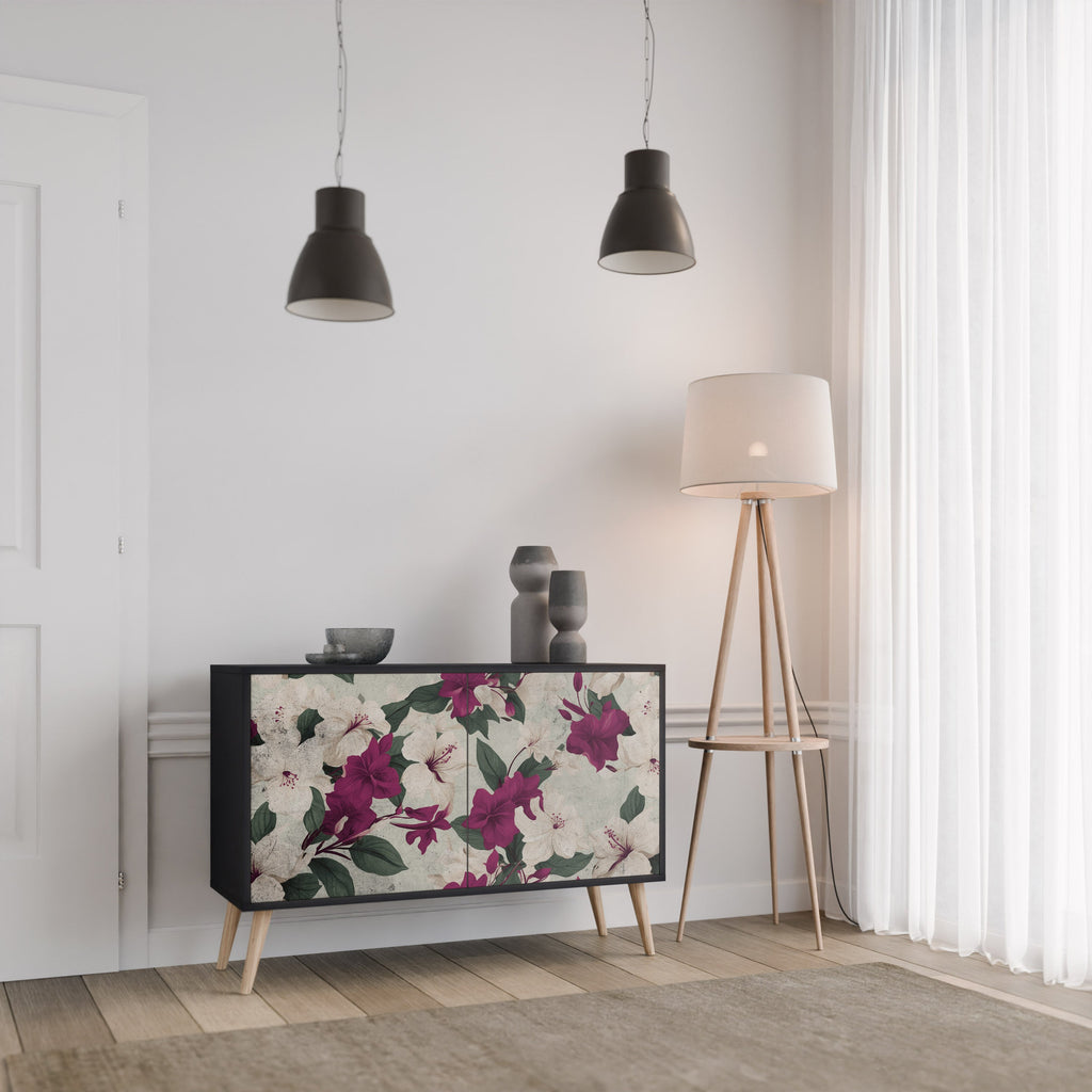 FLOWERET DREAM Sideboard mit 2 Türen in Schwarz