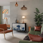 THE GREAT WAVE AT KANAGAWA Sideboard mit 2 Türen in Schwarz