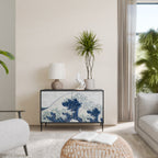 THE GREAT WAVE AT KANAGAWA Sideboard mit 2 Türen in Schwarz