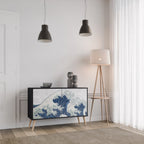 THE GREAT WAVE AT KANAGAWA Sideboard mit 2 Türen in Schwarz