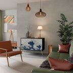 THE GREAT WAVE AT KANAGAWA Sideboard mit 2 Türen in Schwarz