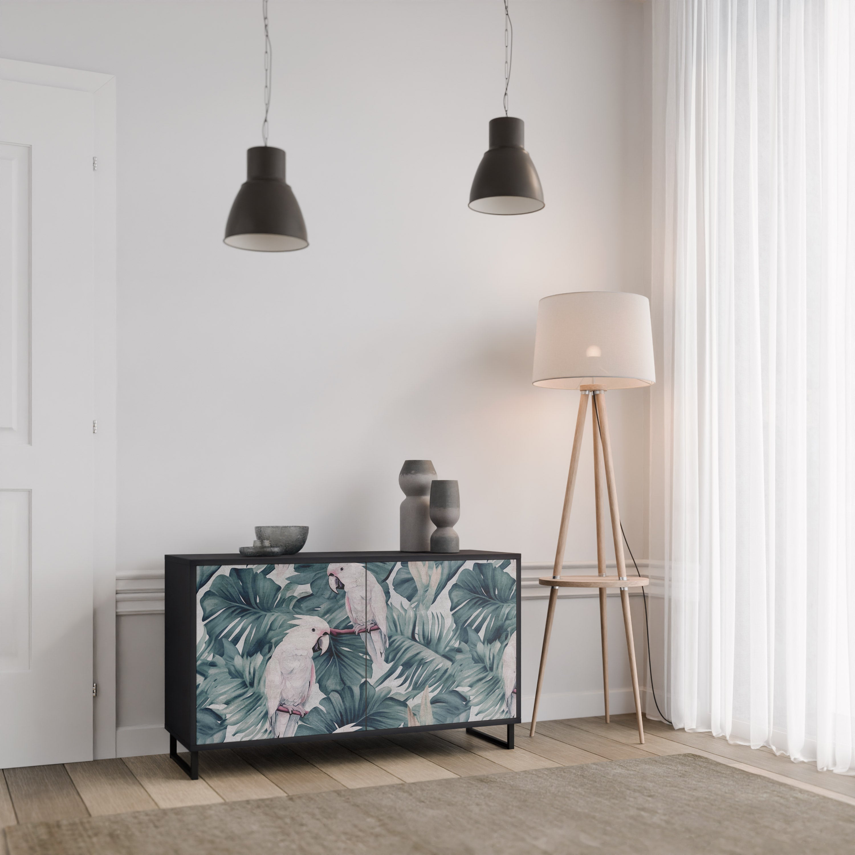 POPINJAY LOOK Sideboard mit 2 Türen in Schwarz