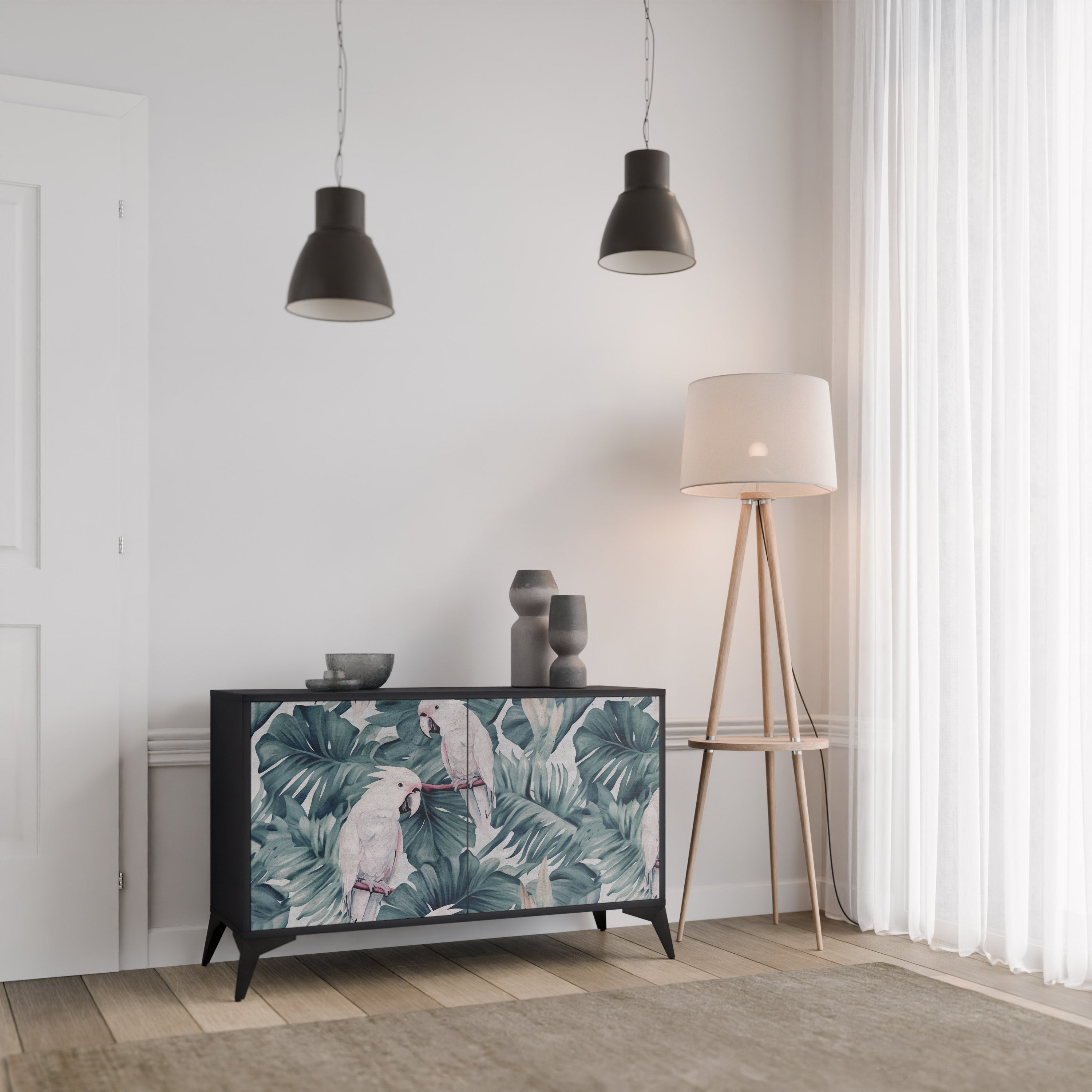 POPINJAY LOOK Sideboard mit 2 Türen in Schwarz