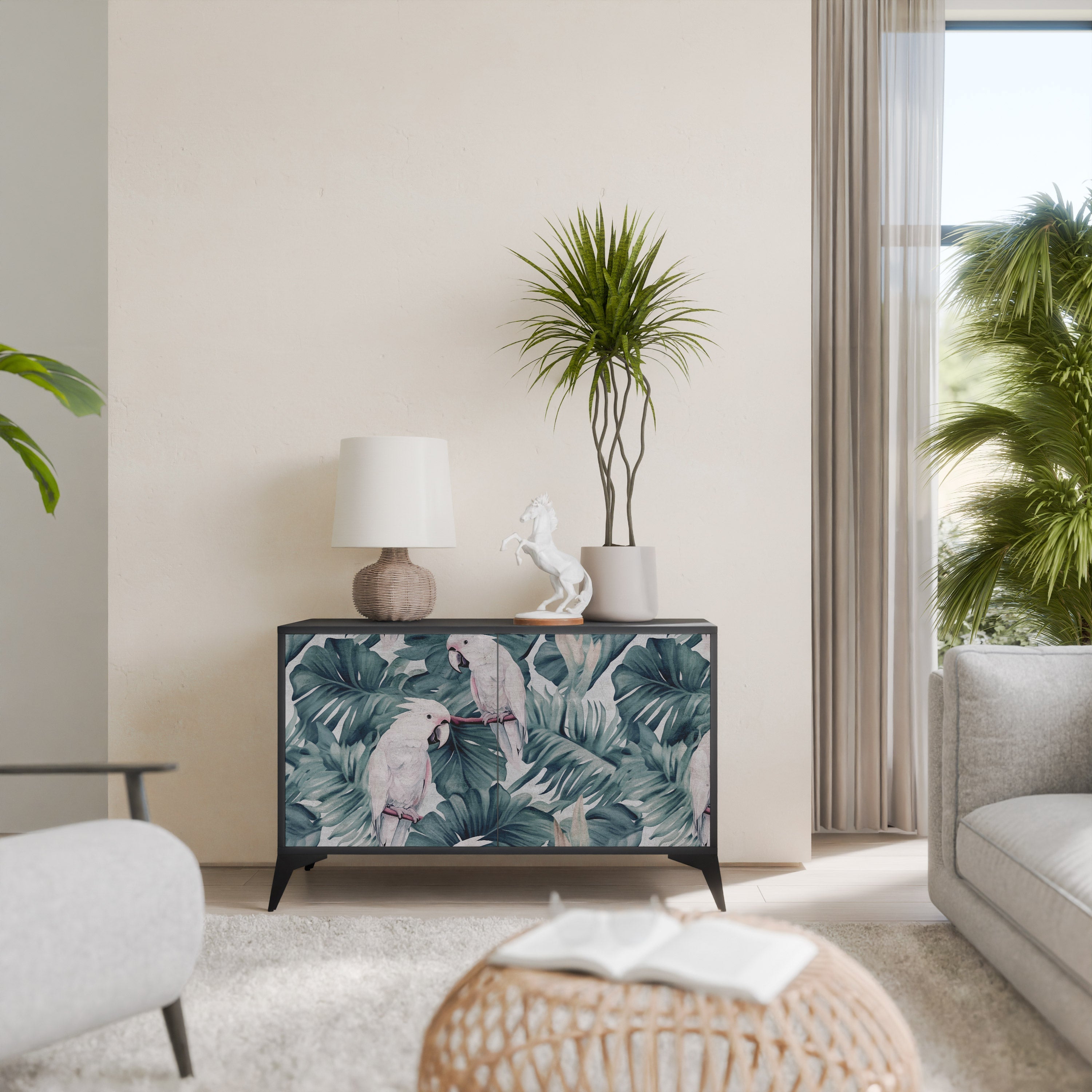 POPINJAY LOOK Sideboard mit 2 Türen in Schwarz