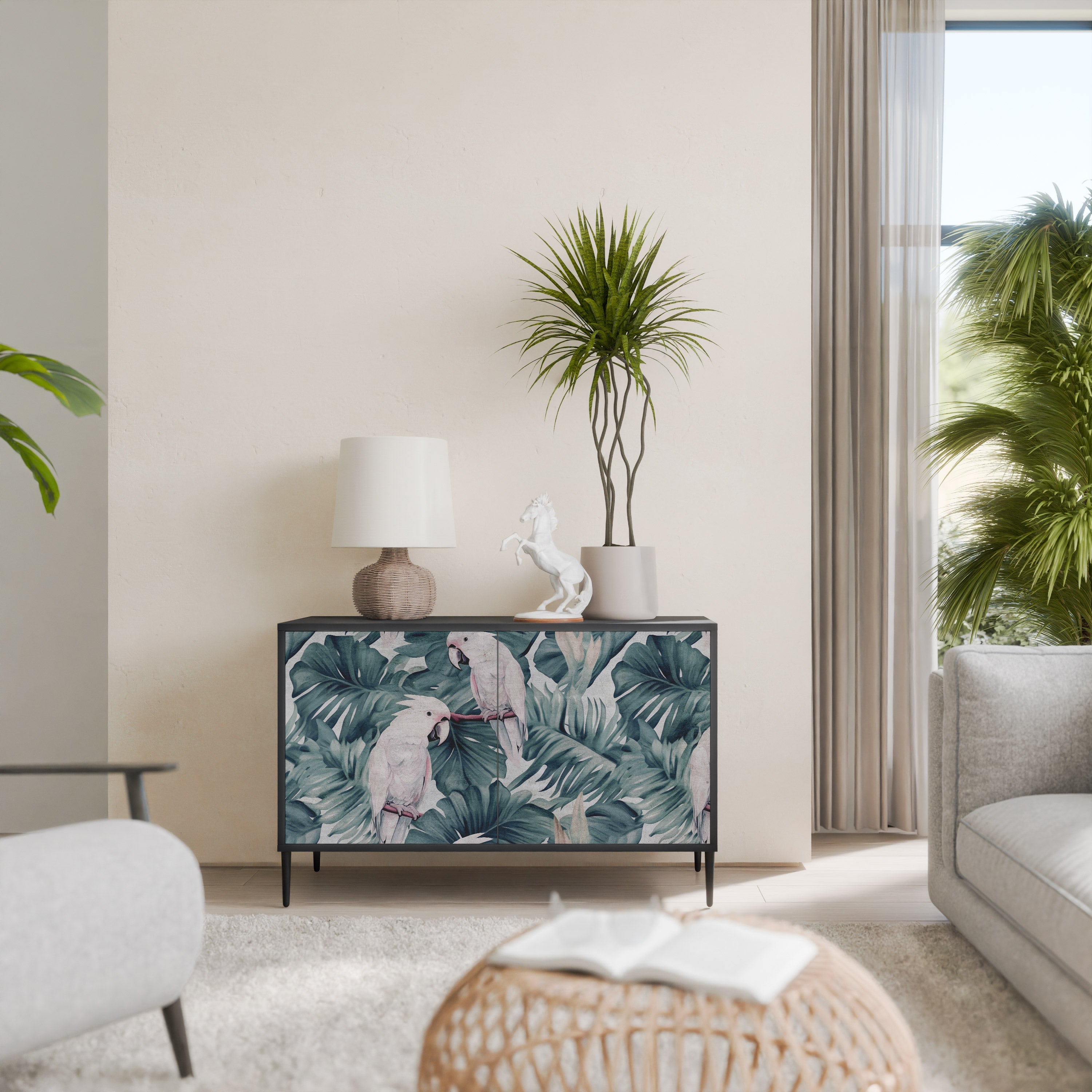 POPINJAY LOOK Sideboard mit 2 Türen in Schwarz