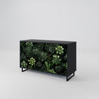 SUCCULENT JUNGLE Sideboard mit 2 Türen in Schwarz