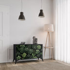SUCCULENT JUNGLE Sideboard mit 2 Türen in Schwarz