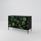 SUCCULENT JUNGLE Sideboard mit 2 Türen in Schwarz