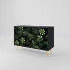 SUCCULENT JUNGLE Sideboard mit 2 Türen in Schwarz
