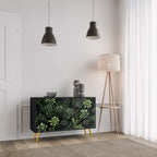 SUCCULENT JUNGLE Sideboard mit 2 Türen in Schwarz