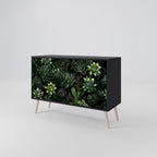 SUCCULENT JUNGLE Sideboard mit 2 Türen in Schwarz