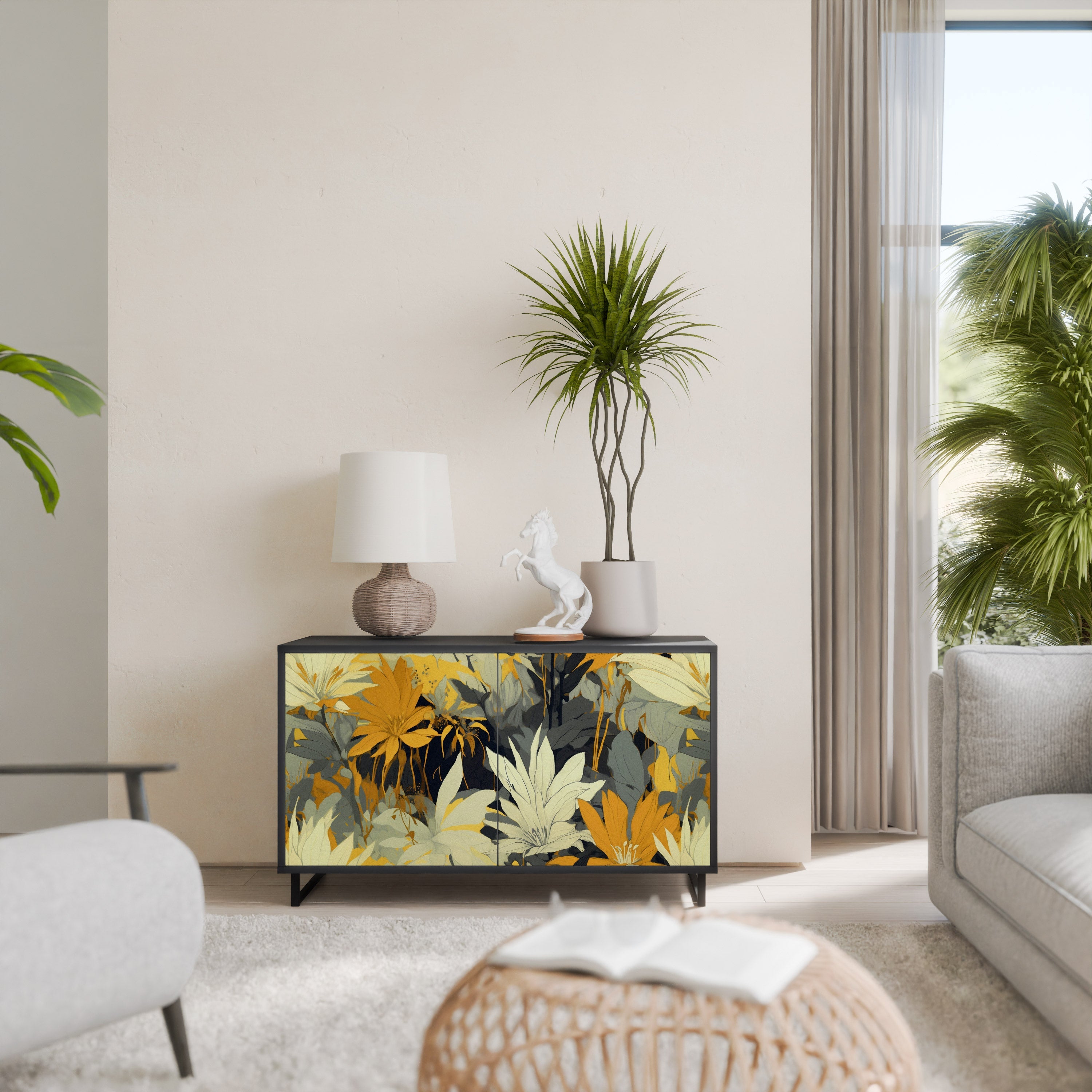 SUNKISSED LILY Sideboard mit 2 Türen in Schwarz