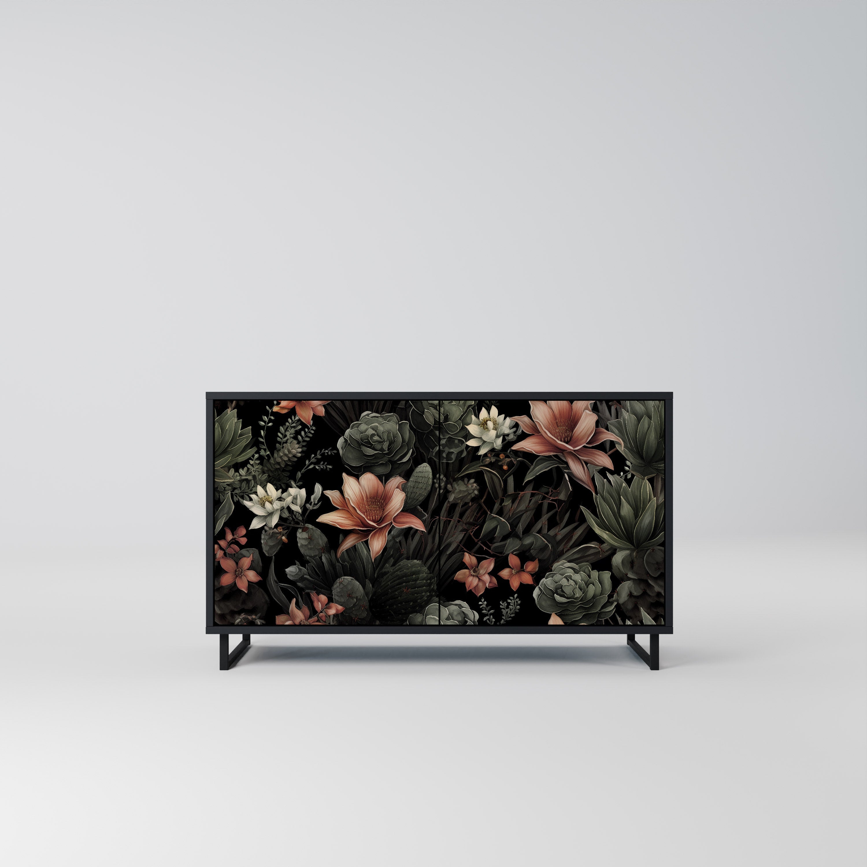 SECRET VERDURE Sideboard mit 2 Türen in Schwarz