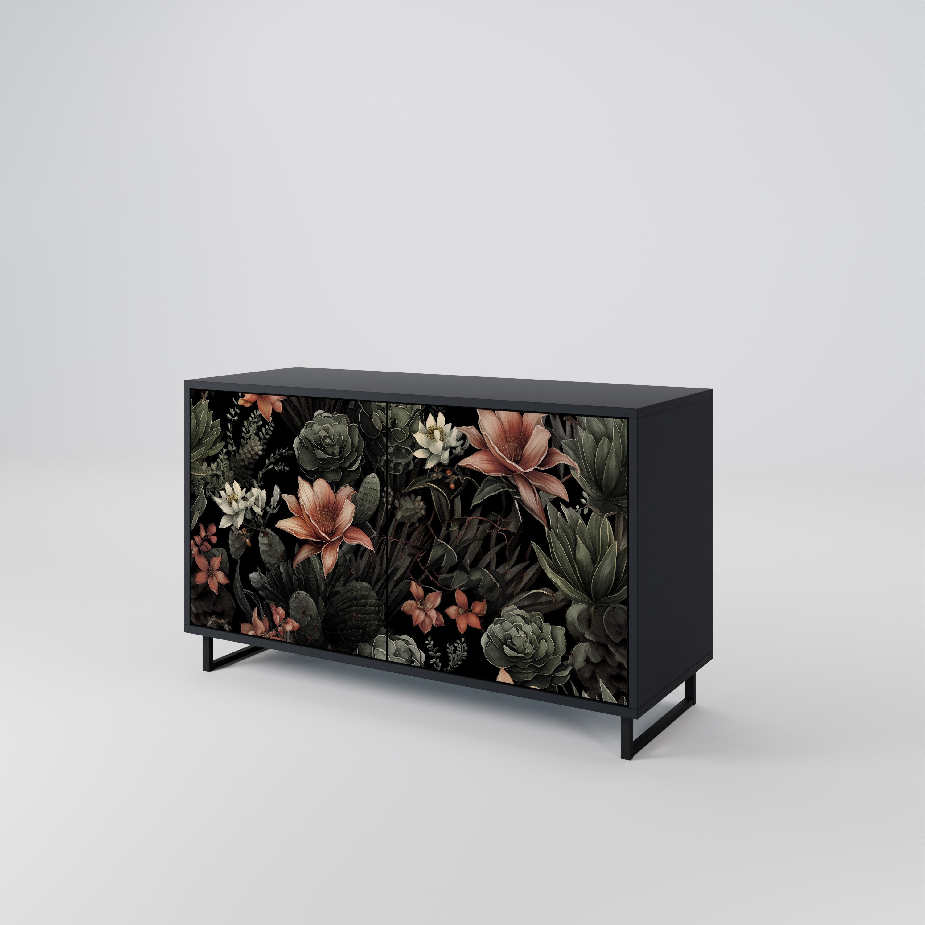 SECRET VERDURE Sideboard mit 2 Türen in Schwarz