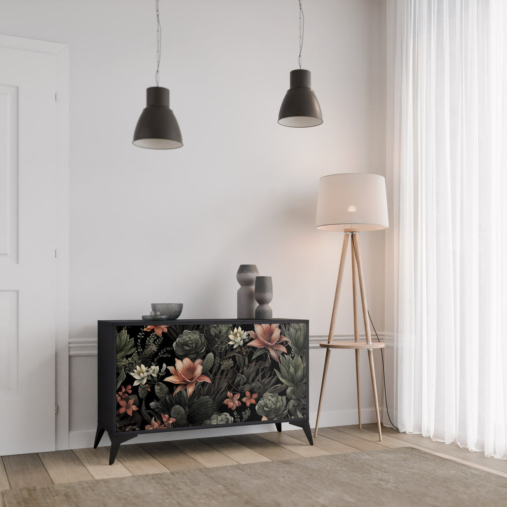 SECRET VERDURE Sideboard mit 2 Türen in Schwarz