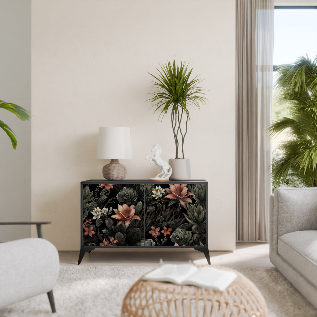 SECRET VERDURE Sideboard mit 2 Türen in Schwarz