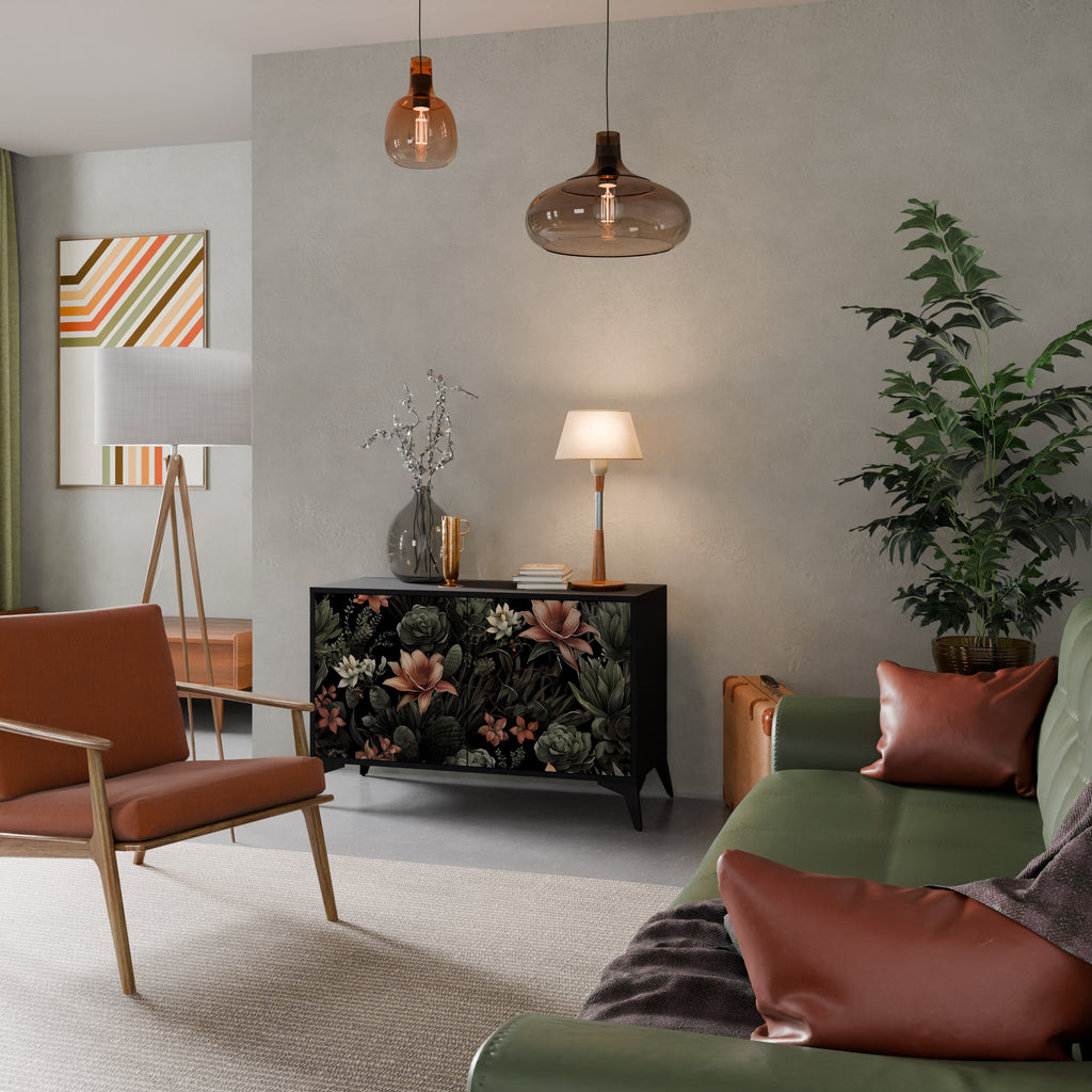 SECRET VERDURE Sideboard mit 2 Türen in Schwarz