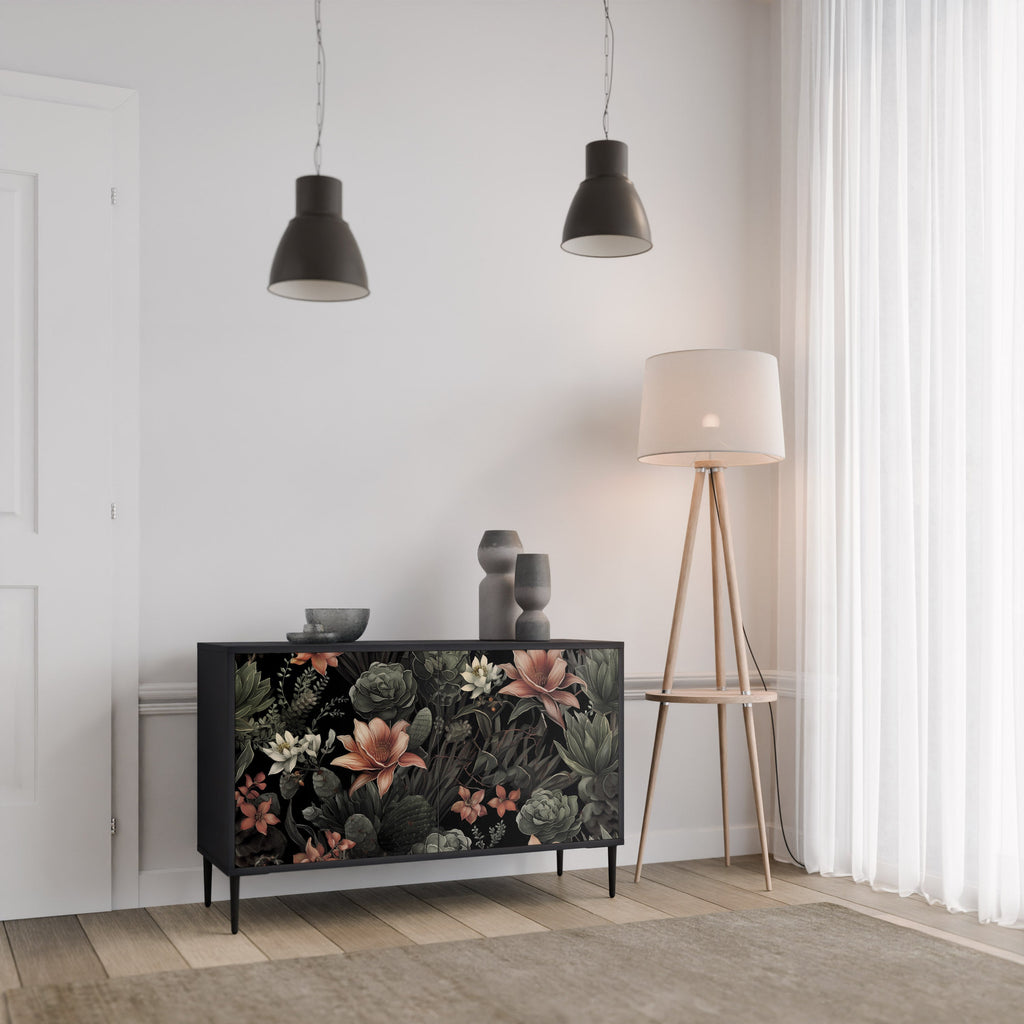 SECRET VERDURE Sideboard mit 2 Türen in Schwarz