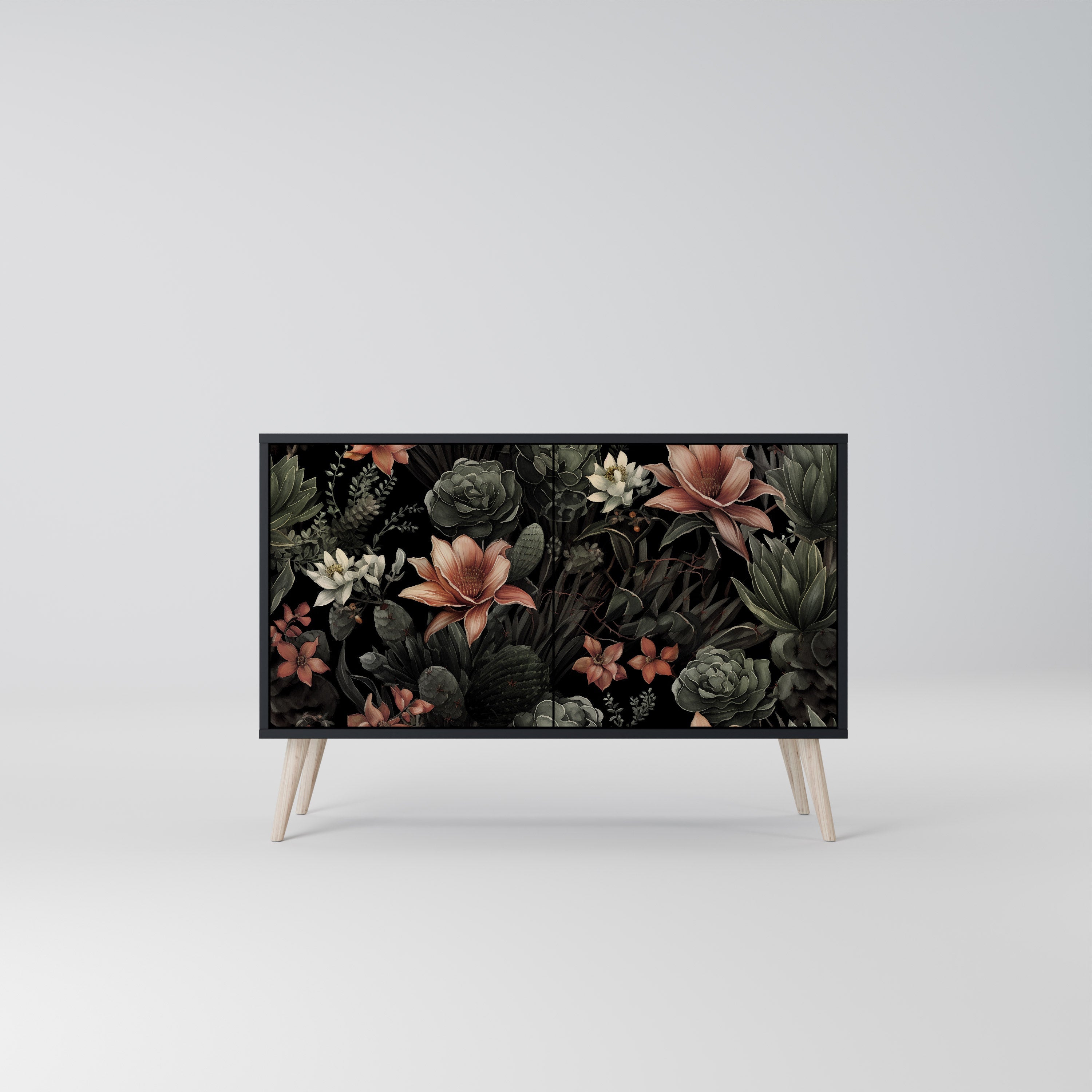 SECRET VERDURE Sideboard mit 2 Türen in Schwarz
