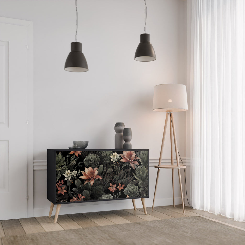 SECRET VERDURE Sideboard mit 2 Türen in Schwarz