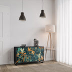 FLORAL SERENITY Sideboard mit 2 Türen in Schwarz