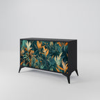 FLORAL SERENITY Sideboard mit 2 Türen in Schwarz