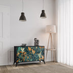 FLORAL SERENITY Sideboard mit 2 Türen in Schwarz
