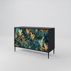 FLORAL SERENITY Sideboard mit 2 Türen in Schwarz