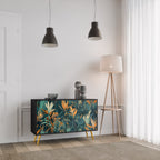 FLORAL SERENITY Sideboard mit 2 Türen in Schwarz