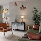 PALM VEIL Sideboard mit 2 Türen in Schwarz