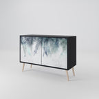 PALM VEIL Sideboard mit 2 Türen in Schwarz