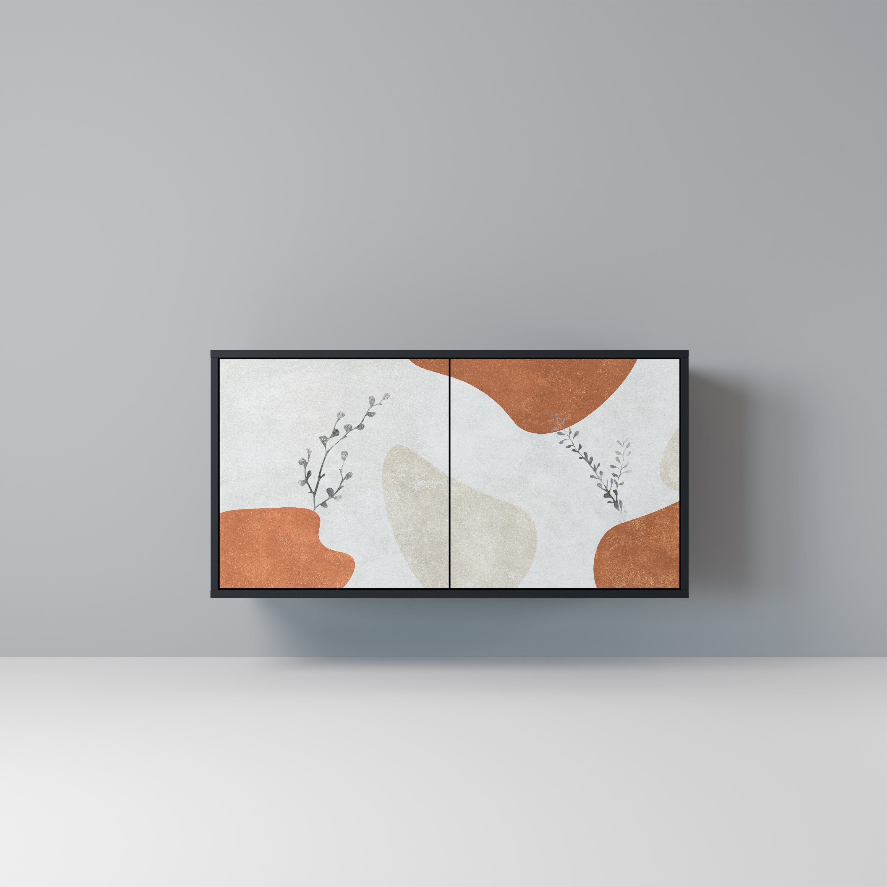 TRANQUIL TWIG Sideboard mit 2 Türen in Schwarz