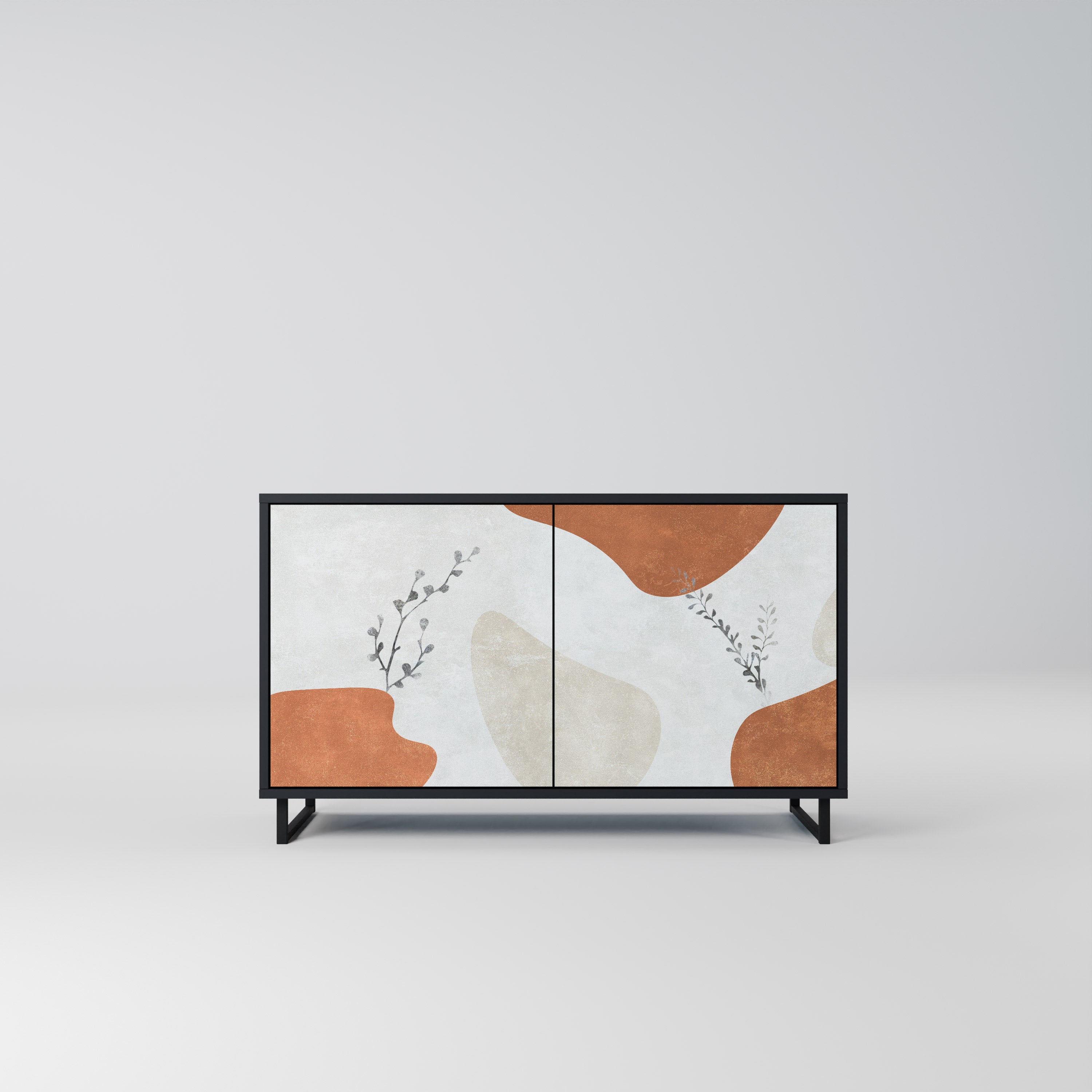 TRANQUIL TWIG Sideboard mit 2 Türen in Schwarz