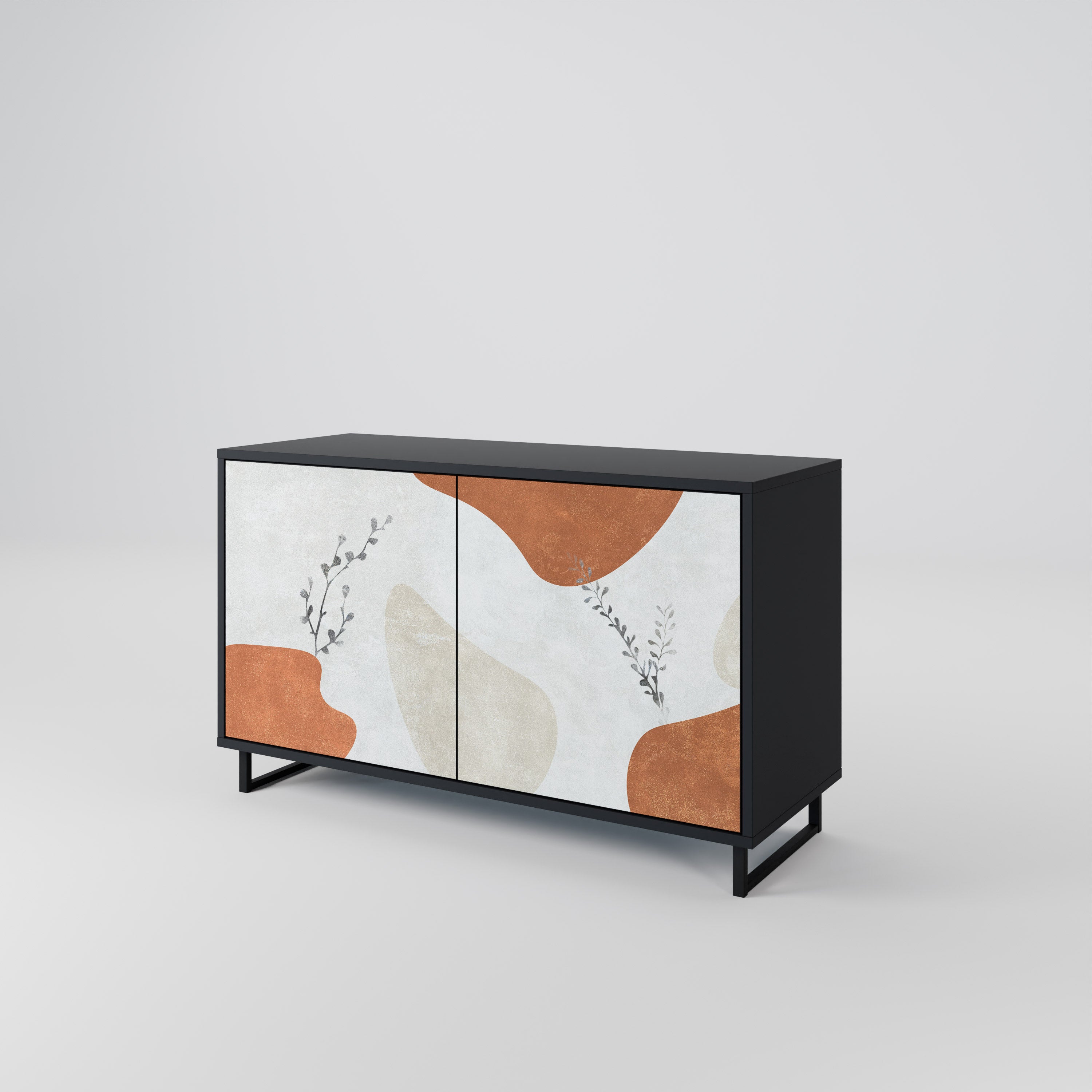 TRANQUIL TWIG Sideboard mit 2 Türen in Schwarz