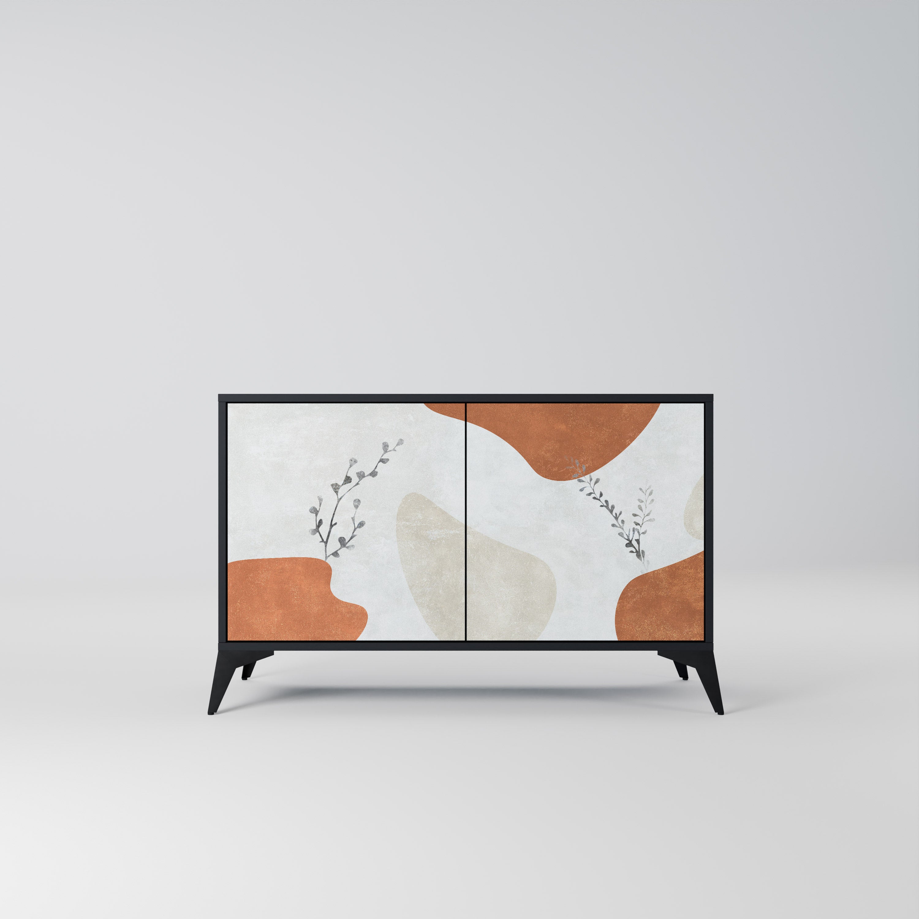 TRANQUIL TWIG Sideboard mit 2 Türen in Schwarz