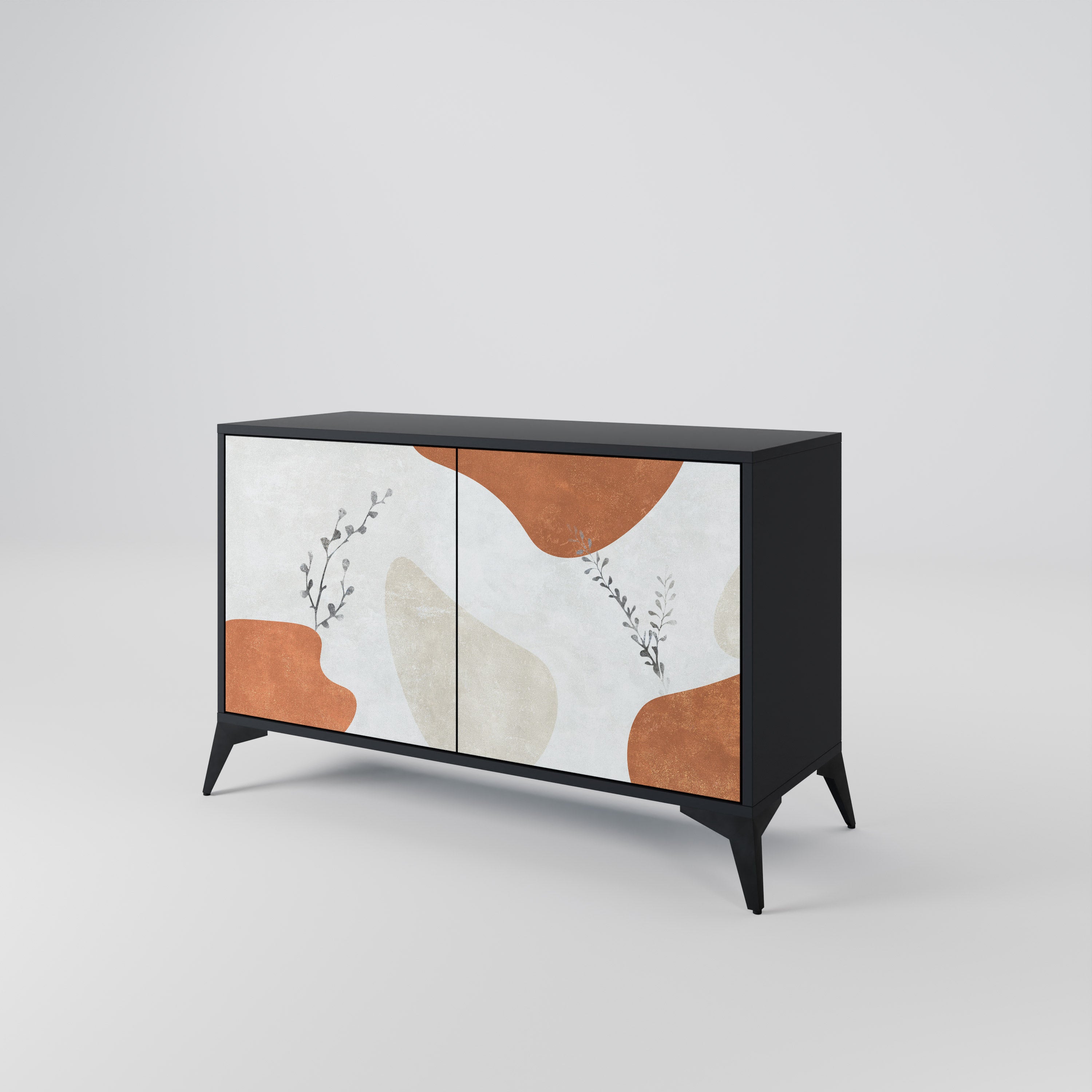TRANQUIL TWIG Sideboard mit 2 Türen in Schwarz