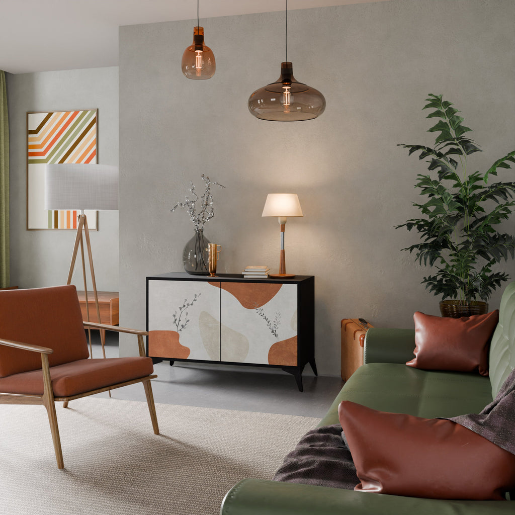 TRANQUIL TWIG Sideboard mit 2 Türen in Schwarz