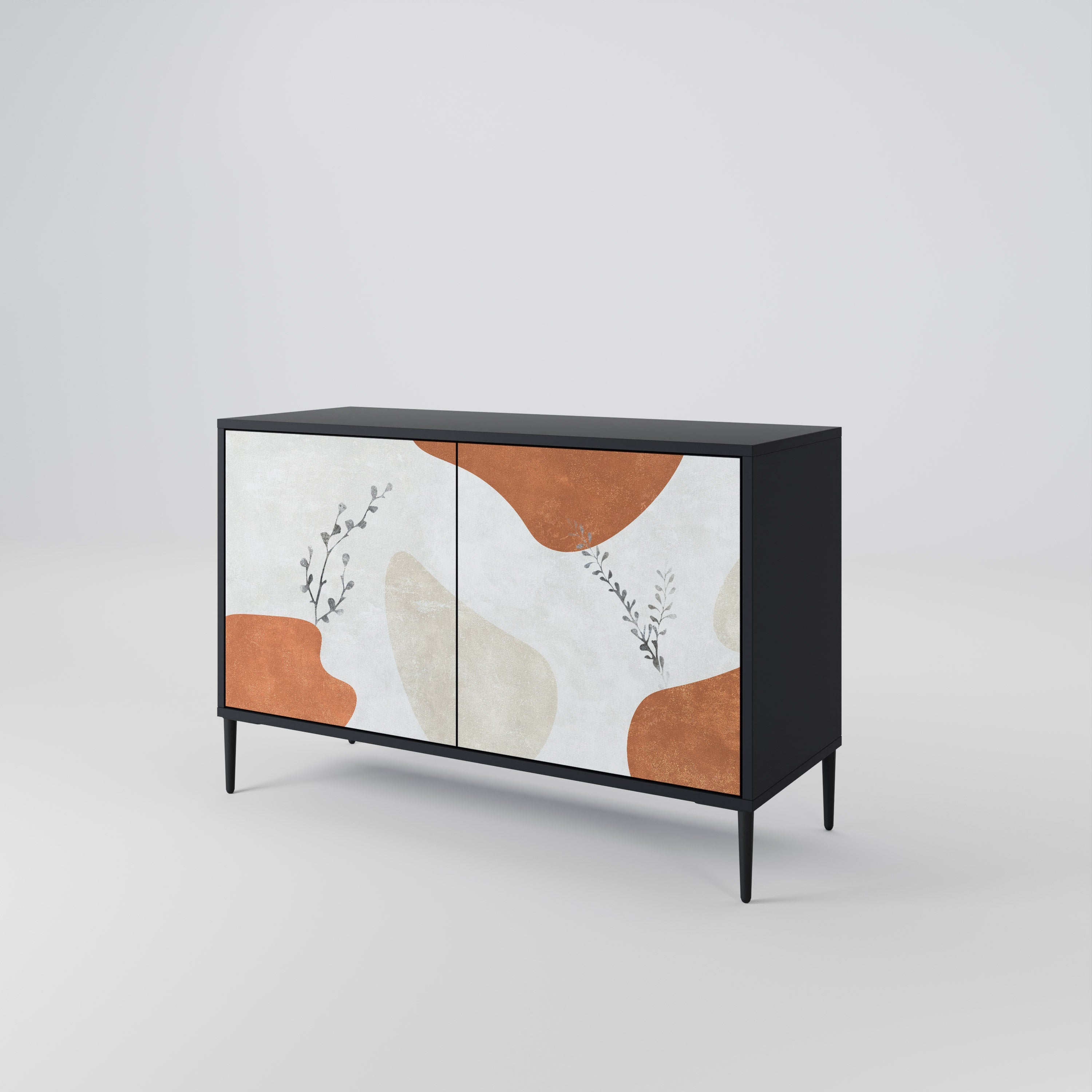 TRANQUIL TWIG Sideboard mit 2 Türen in Schwarz