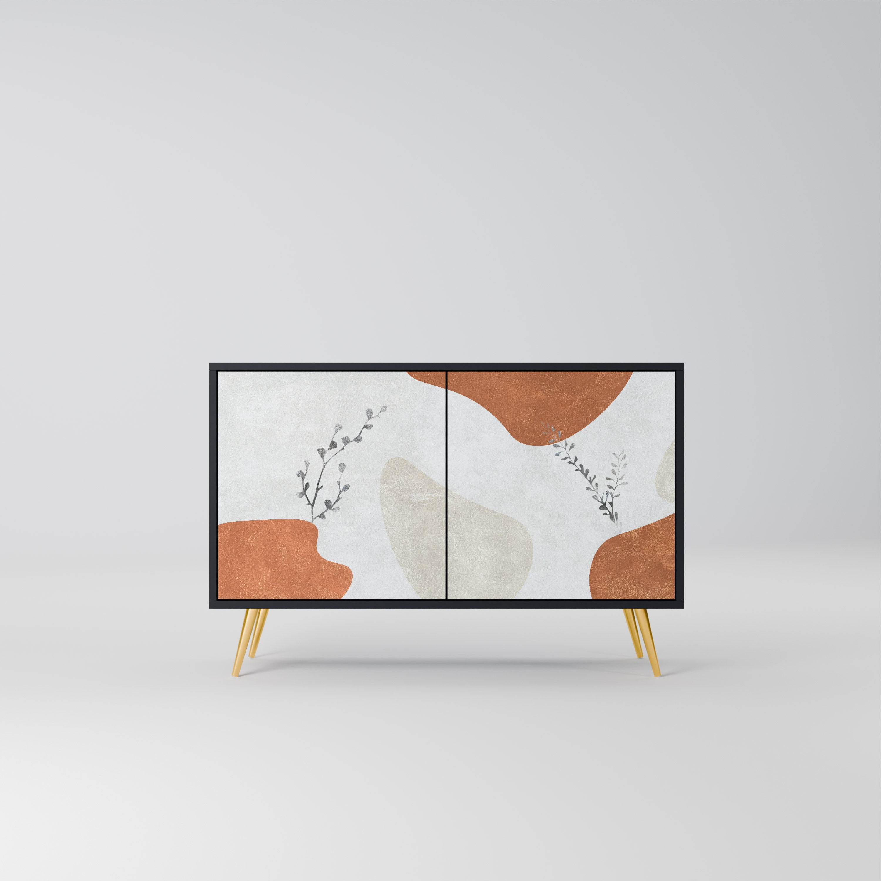 TRANQUIL TWIG Sideboard mit 2 Türen in Schwarz